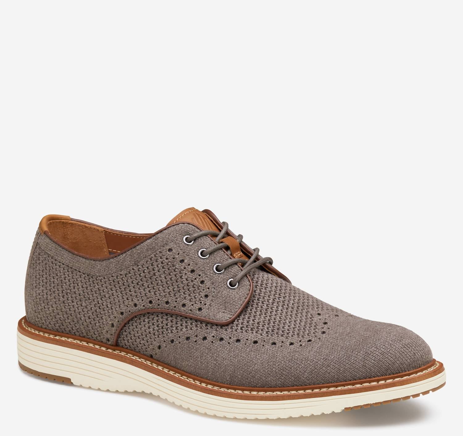 JOHNSTON & MURPHY Men's Upton Wing Tip Oxfords in knit grey - men's shoe