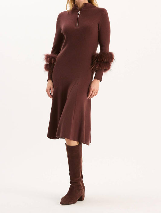 Tyler Boe - Celia Knit Fur Midi Dress