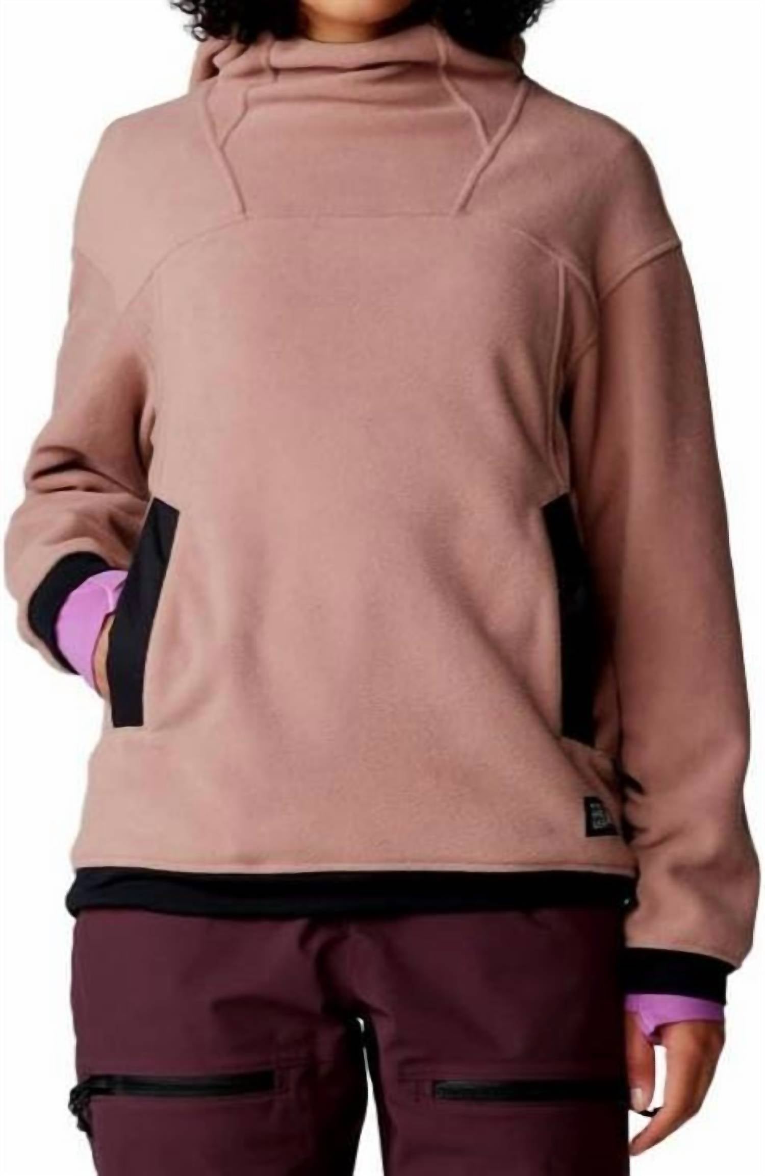 Mountain Hardwear Powder Maven Fleece Pullover Hoody in smokyquartz - women's top