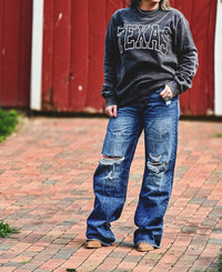 PISTOLA Texas Crew Sweatshirt in black - women's top - alternate view