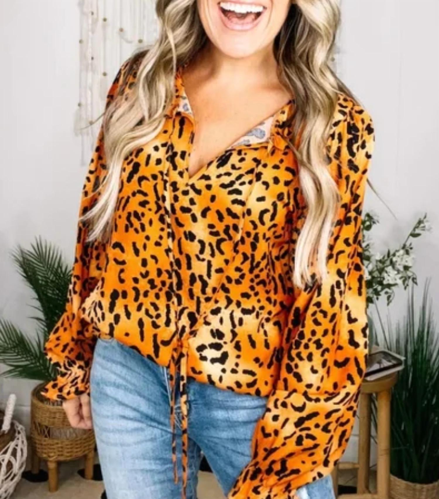 Emily Wonder - Leopard Long Sleeve Top