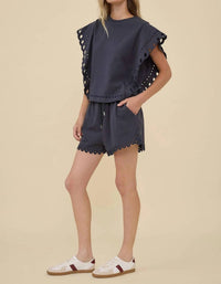 Raisonnel - Poppy Eyelet Drawstring Shorts