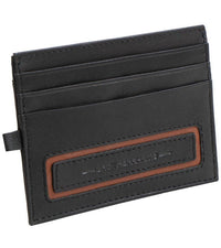 Jack Abrahams Men's Goat Nappa Leather Card Case Wallet With ID Window in cognac black - men's bag