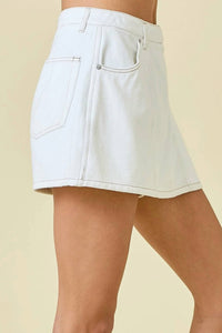 Day + Moon - Asymmetrical Wrap Denim Skort