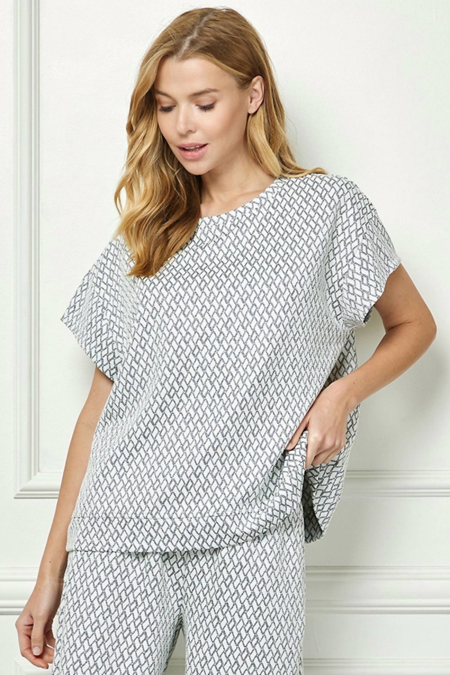See And Be Seen - Metallic Jacquard Loungewear Top