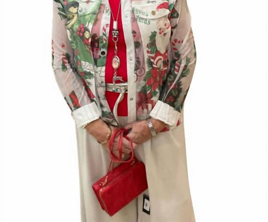 Origami - Faux Suede Trim Mesh Jacket - Plus