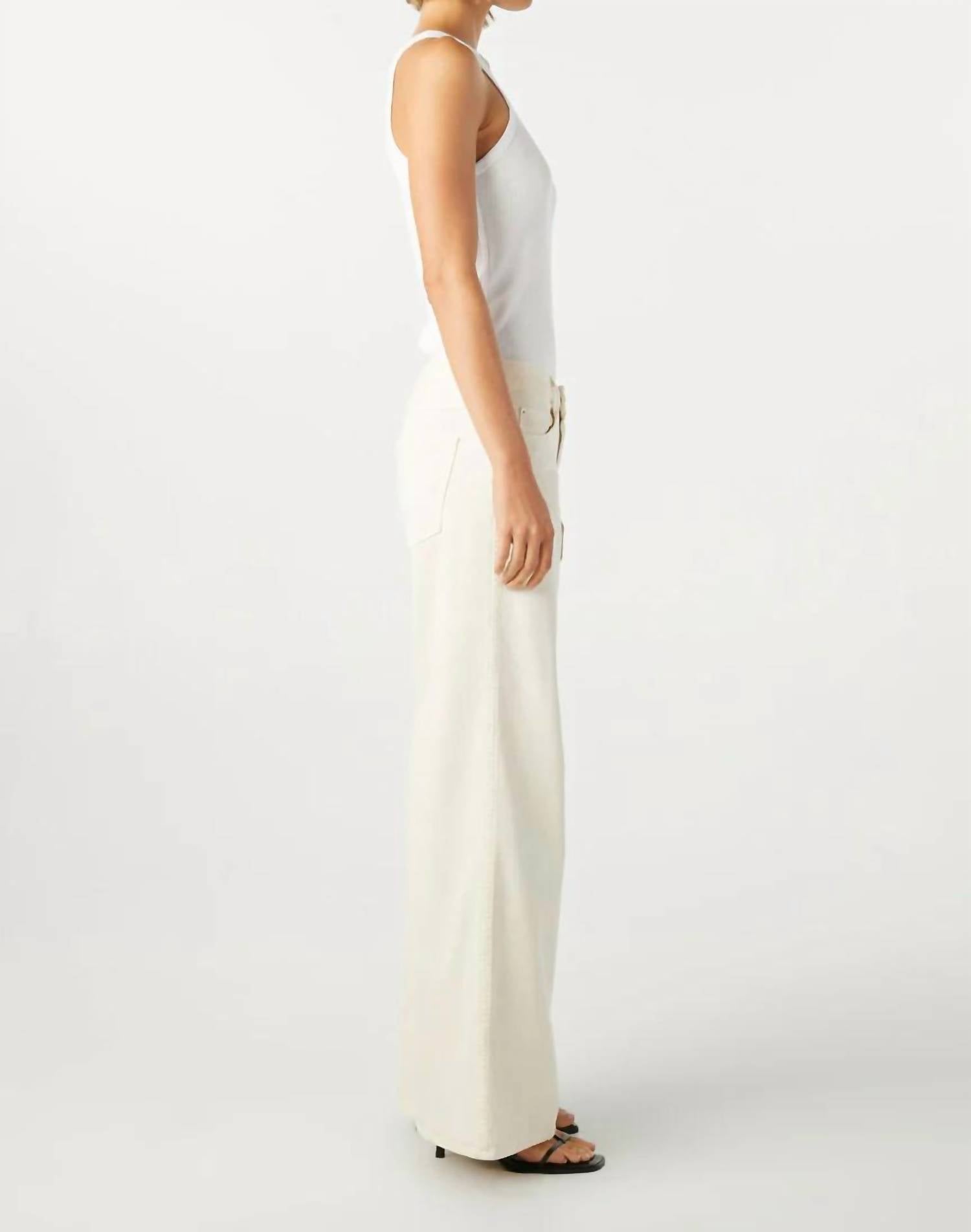 AMO Sabine Wide-leg Jeans in bone - women's jeans - detail view