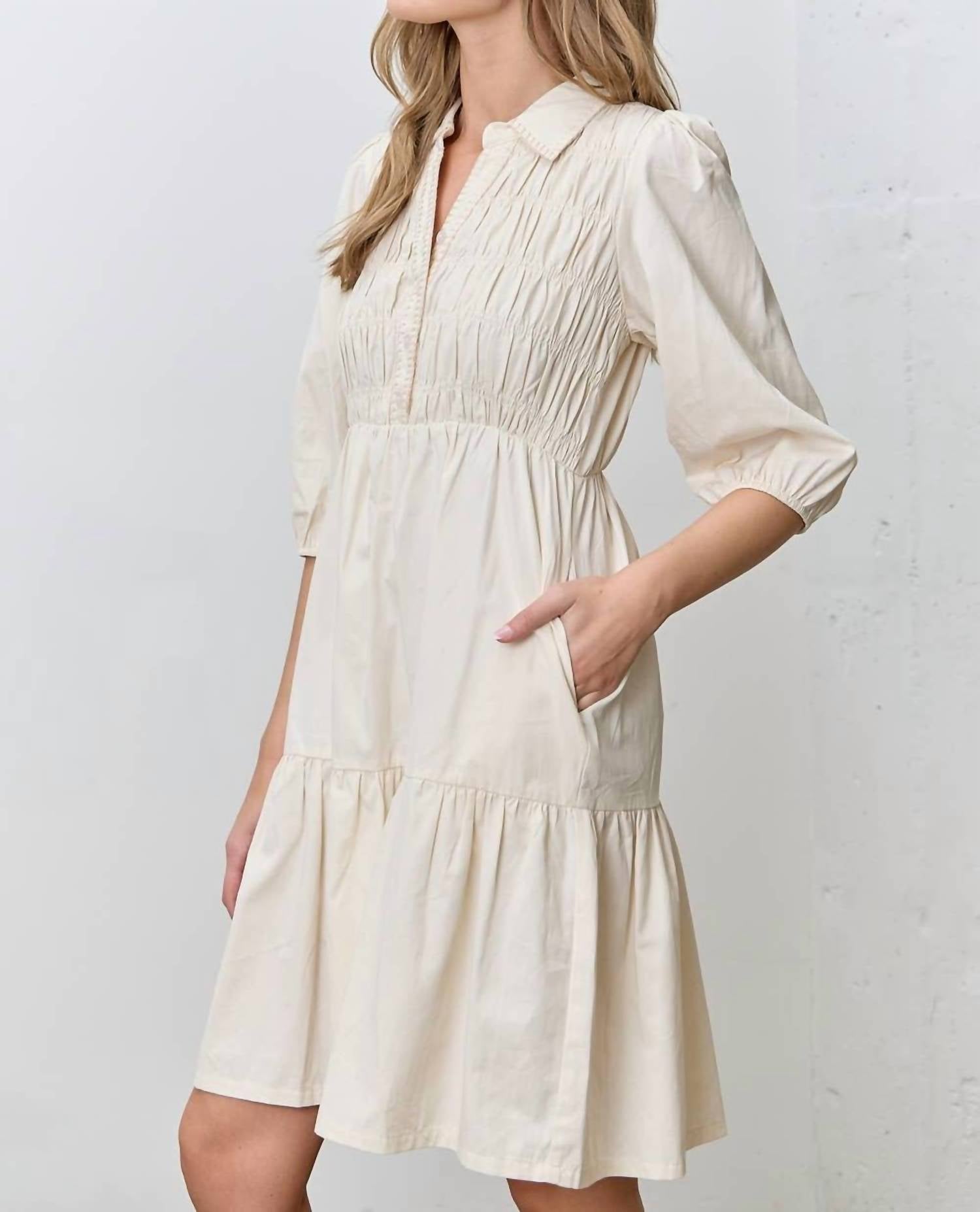 Polagram - Collar Mini Dress - Plus