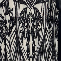 R&M Richards - Sequined Belted Maxi Dress