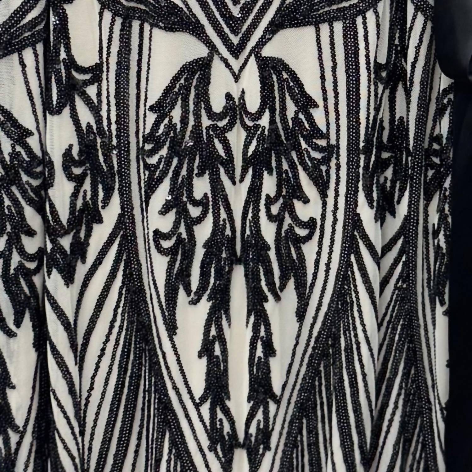 R&M Richards - Sequined Belted Maxi Dress