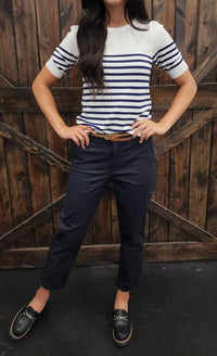 Staccato - Striped Short Sleeve Top