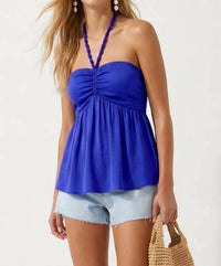 Naked Zebra - Silky Beaded Halter Top