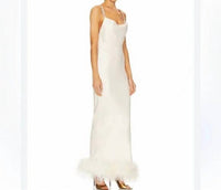 Bubish - Feather Trim Slip Dress