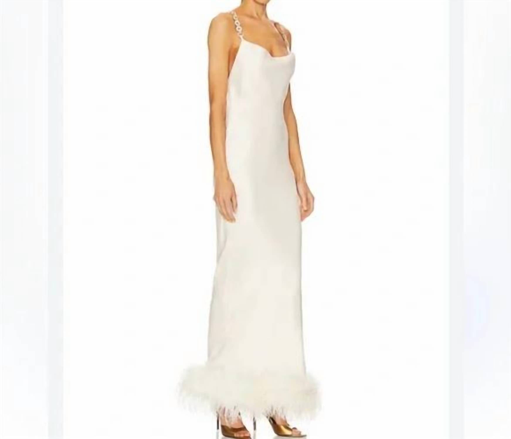 Bubish - Feather Trim Slip Dress