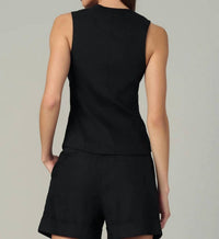 Joe's Jeans Maeve Button-front Vest in black - women's jacket - alternate view