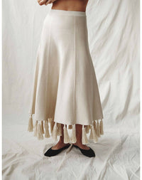 Attersee - Silk Tassel Midi Skirt