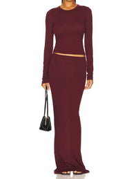 Eterne - Ribbed Maxi Skirt