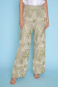 Picadilly - Embroidered Wide Leg Length Pant
