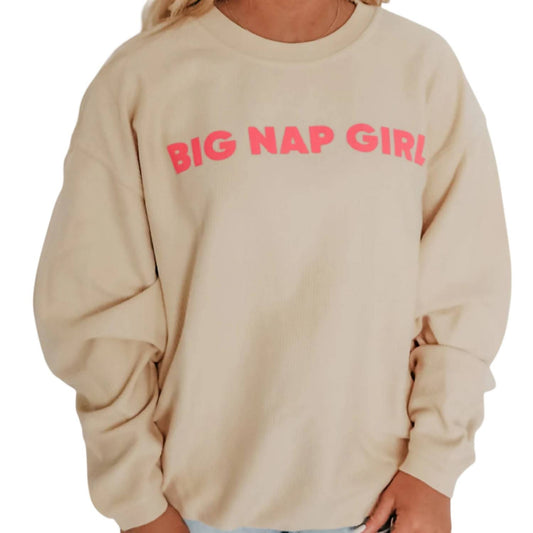 Friday + Saturday - Big Nap Girl Neon Corded Sweatshirt