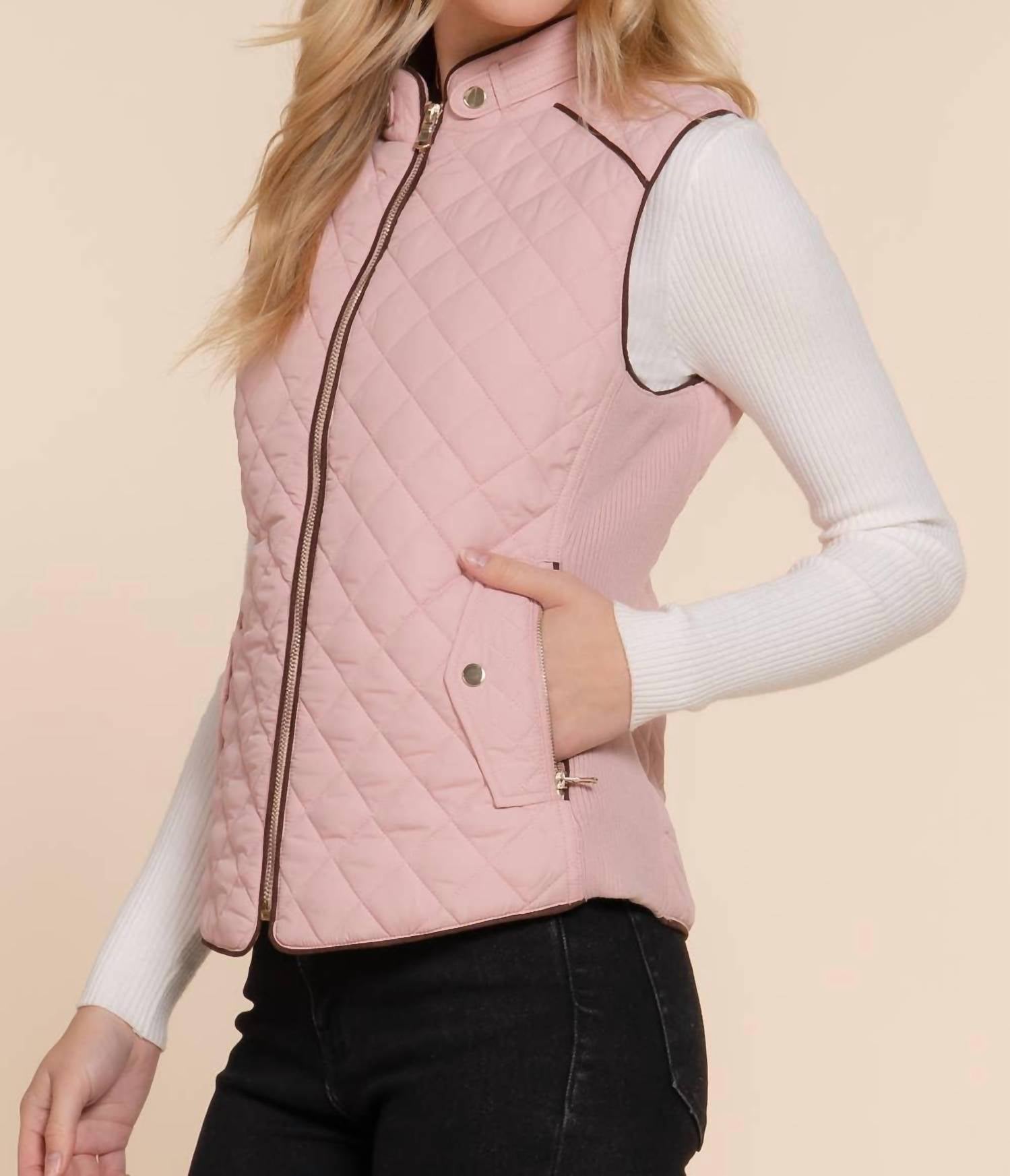 Active Basic - Quilted Ribbed Side Detail Vest