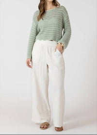 Dex Coastal Escape Linen Wide Leg Pant in white - women's pants - alternate view