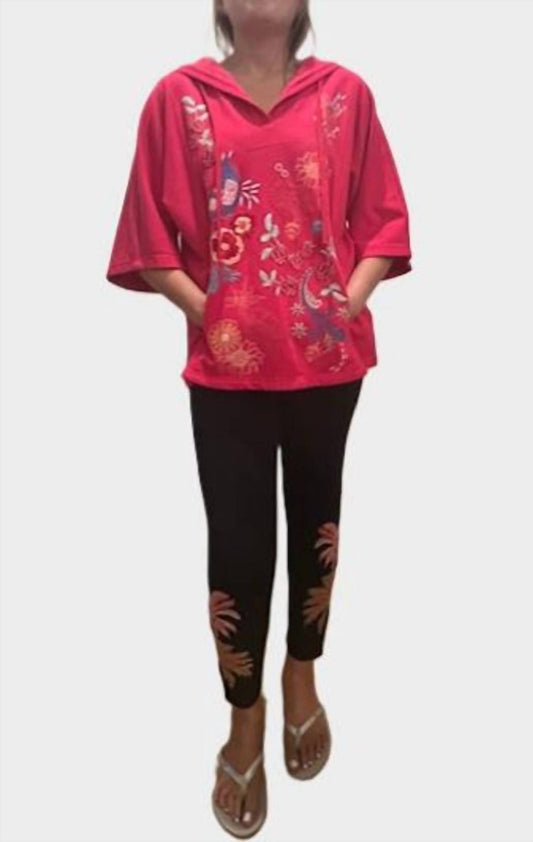 Johnny Was - CORA HOODED SHORT SLEEVE SWEATSHIRT