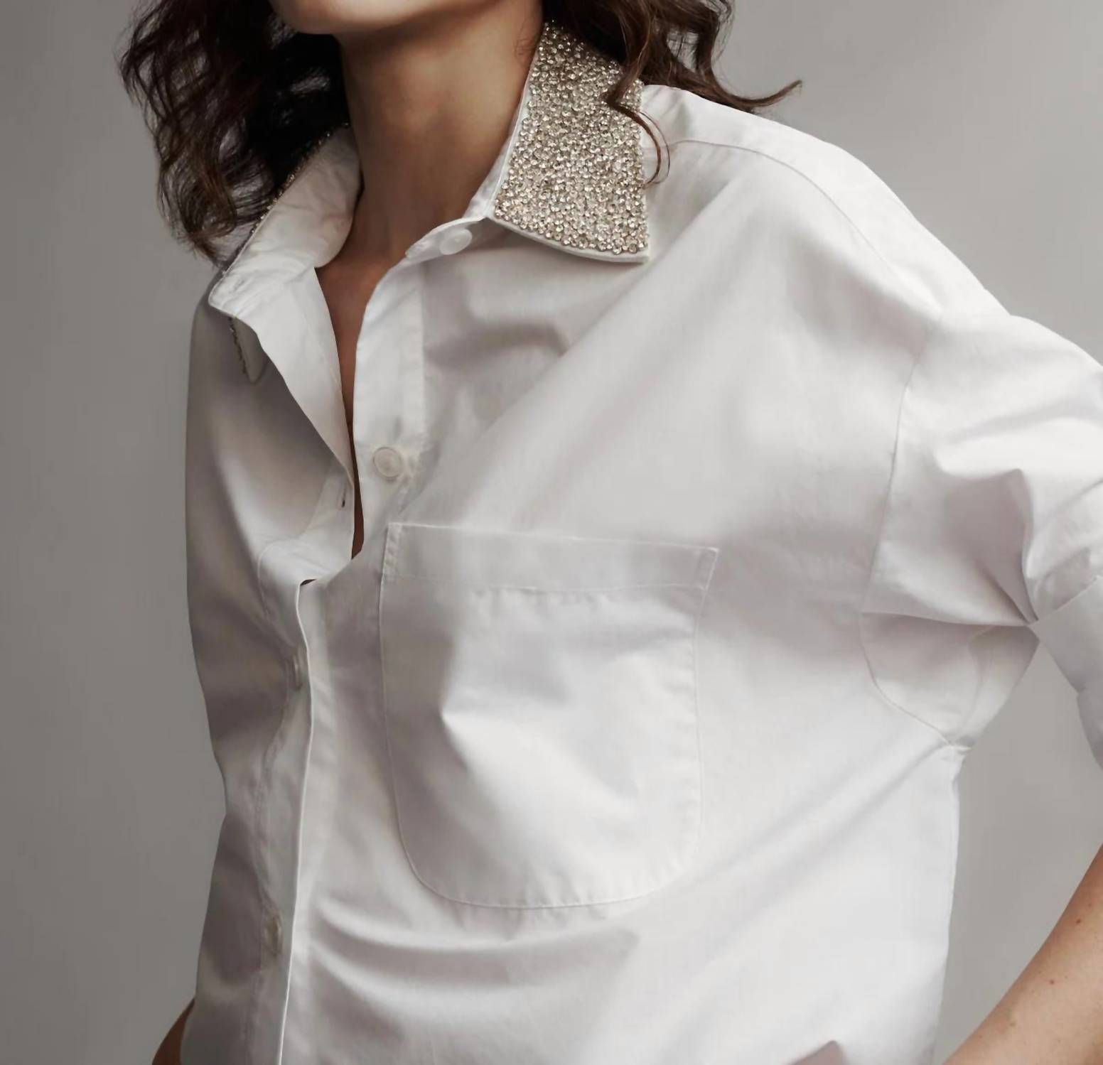 Twp - Next Ex With Crystal Collar Shirt