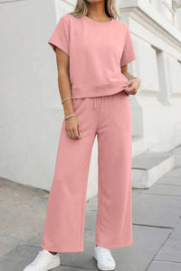 Aapparella - Soft Lounge Wide Leg Two-piece Set