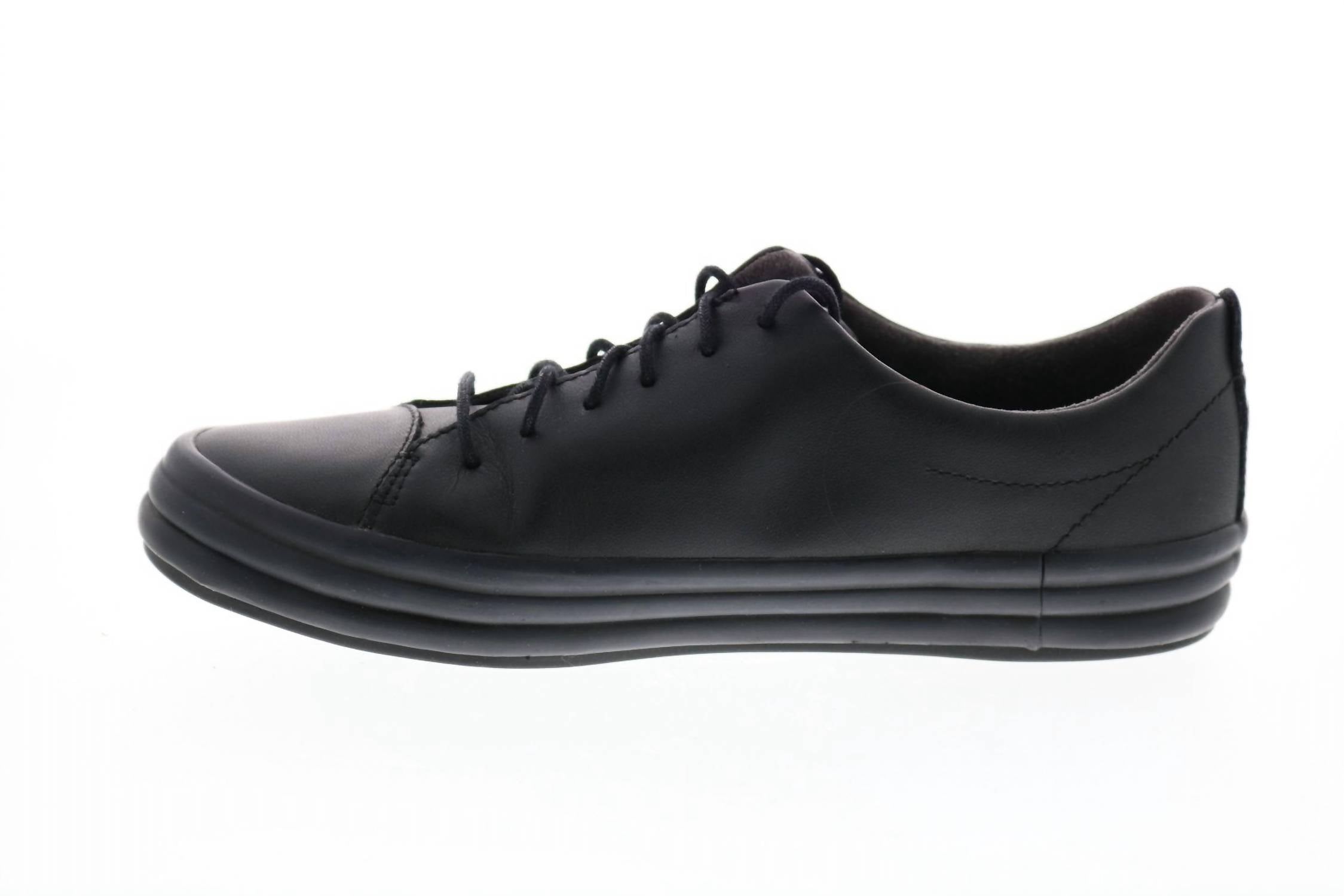 Camper - Women's Black Leather Lace Up Euro Sneakers Shoes