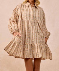 Bibi - Floral Print Buttoned Shirt Dress