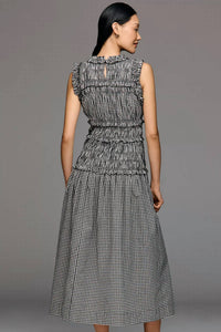 Raisonnel - Gingham Sleeveless Smocked Maxi Dress