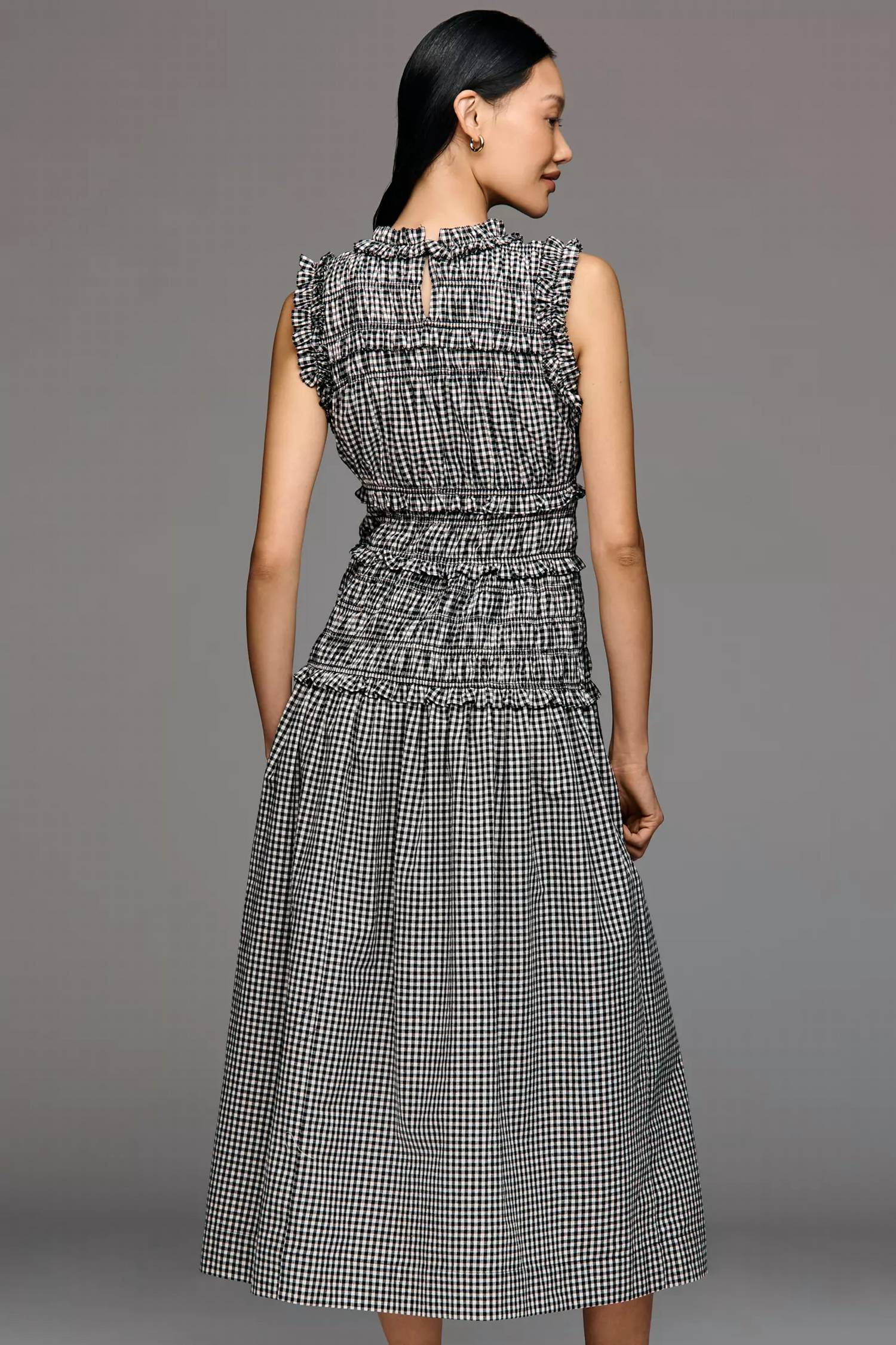 Raisonnel - Gingham Sleeveless Smocked Maxi Dress