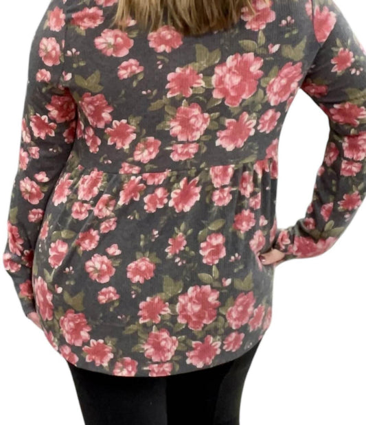 Honeyme - Long Sleeve With Thumbholes Babydoll Top