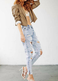Kancan - Collie High Rise Distressed Mom Jeans