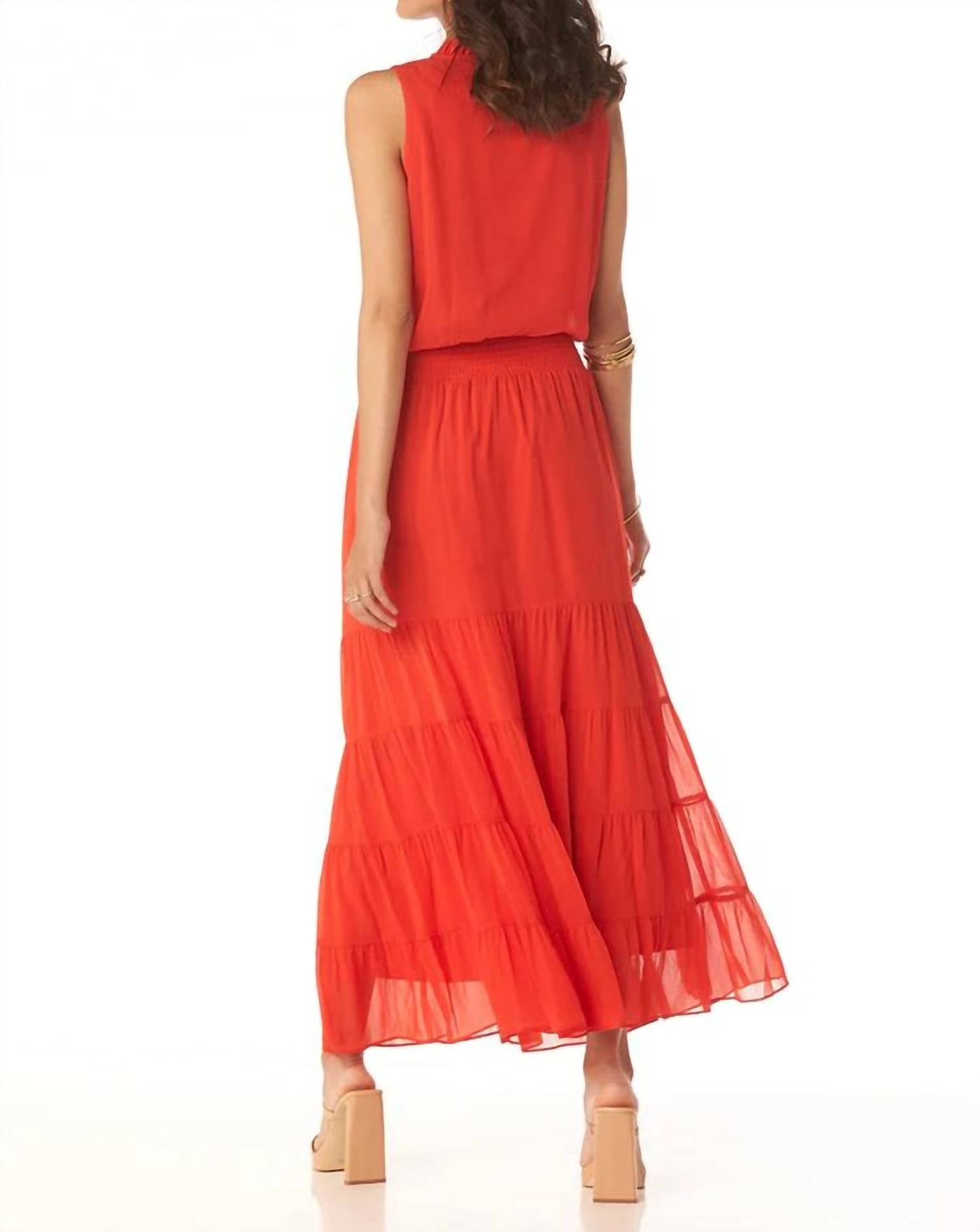Tart Collections - Julie Drawstring Neckline Ruffled Dress