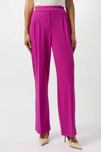 Joseph Ribkoff - Pleated Pull On Wide Leg Trouser Pant