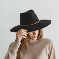 Queens Inc - Wide Brim Suede Panama Hat