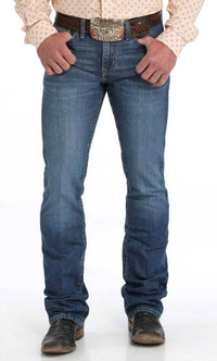CINCH Men's Ian Slim Boot Cut Mid Rise Rigid Denim Jeans in medium stonewash - men's jeans