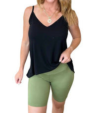 Zenana - High Rise Wide Waistband Biker Shorts