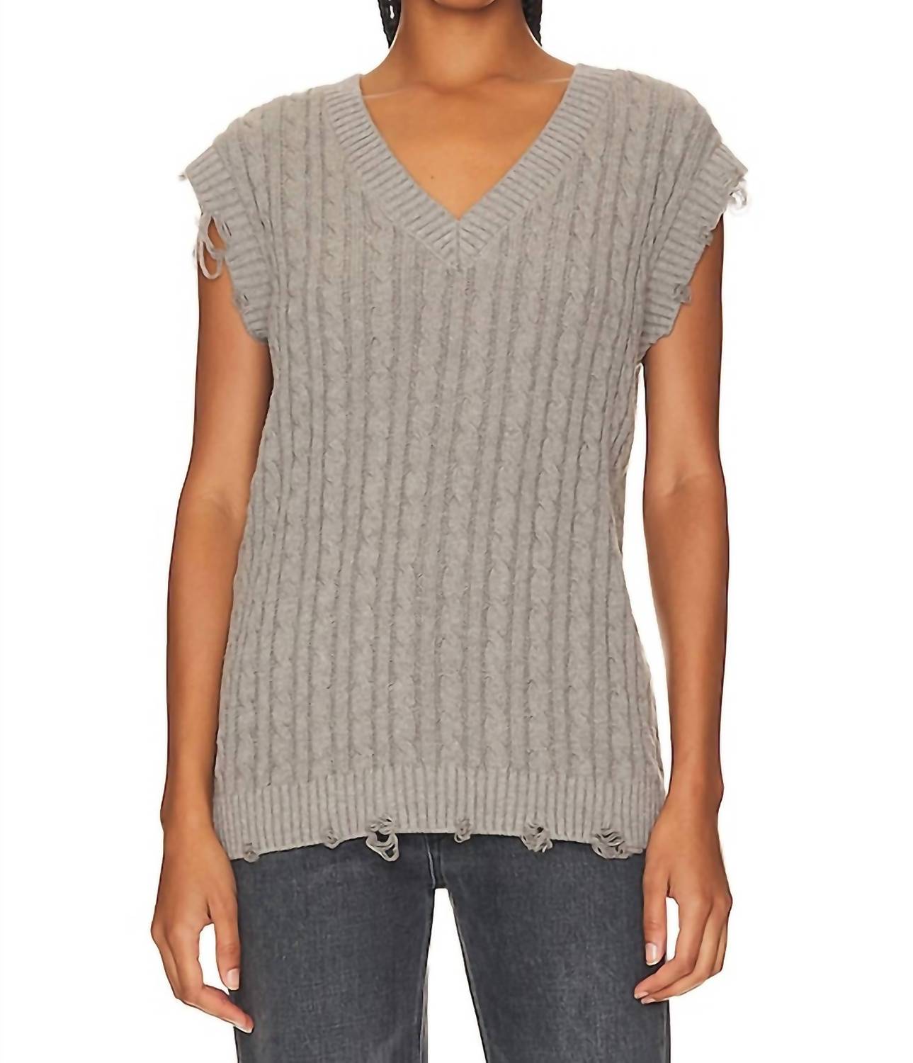 STEVE MADDEN Aiden Sweater Vest in heather grey - women's jacket