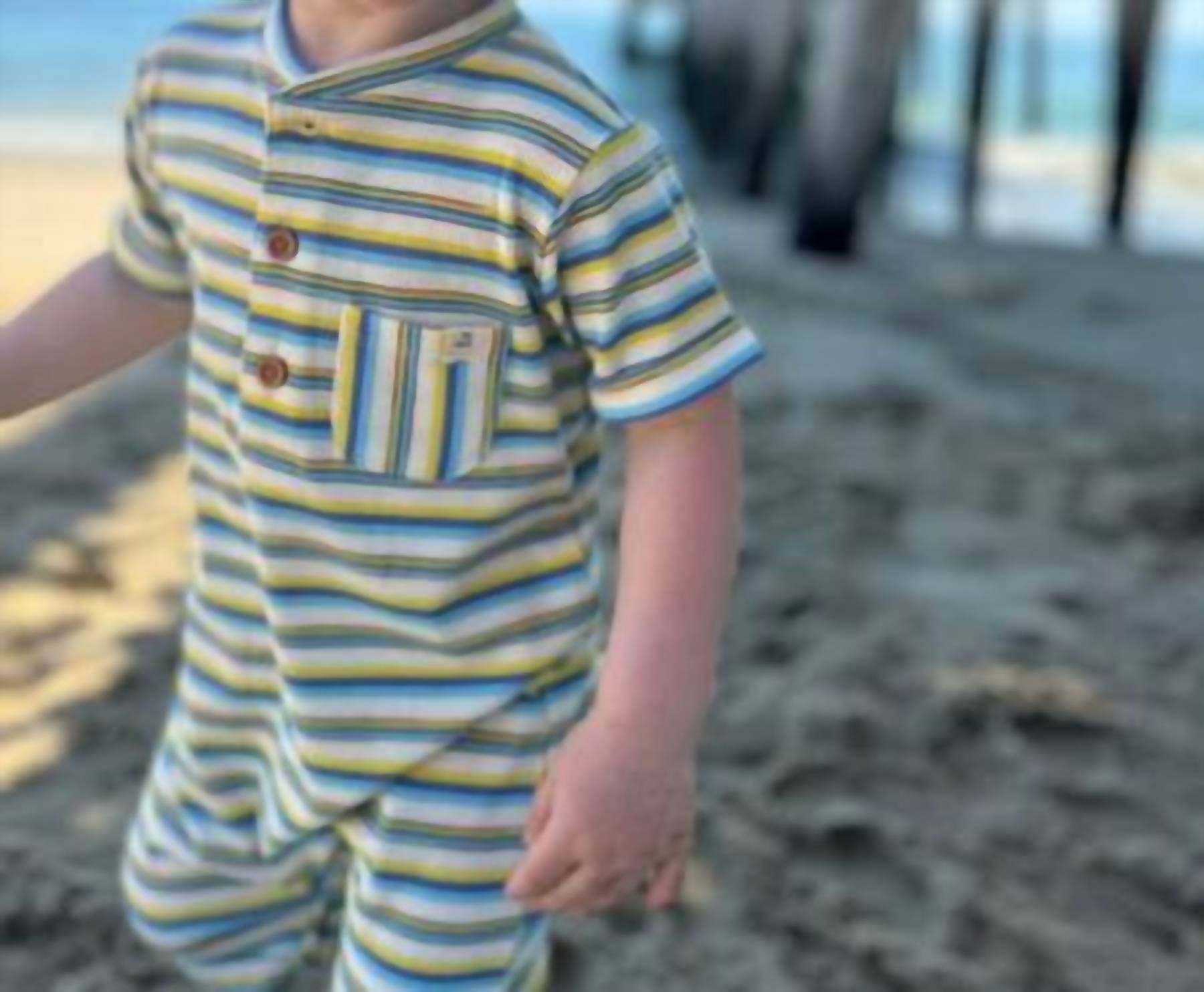 Me & Henry - Boy's Camborne Henley Ribbed Romper