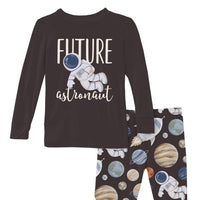 Kickee - Kid's Long Sleeve Graphic Tee Pajama Set