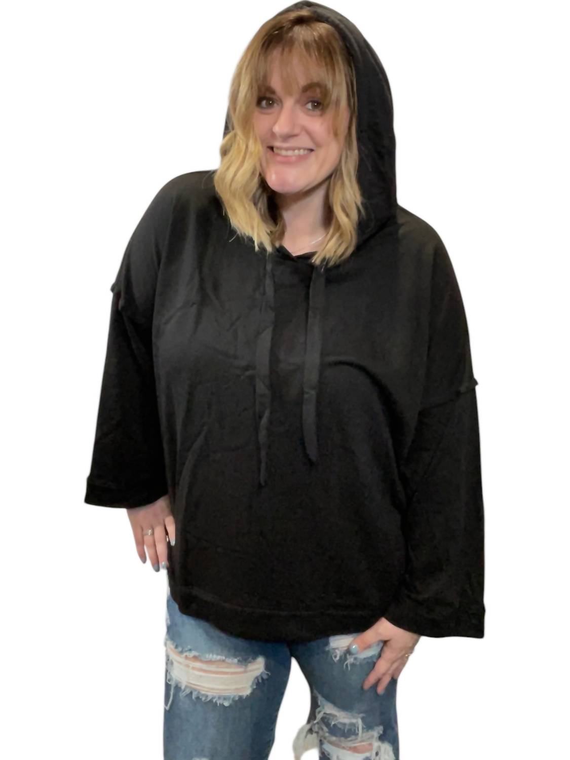She + Sky - Wide Sleeve Pullover Hoodie