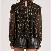 Elan - Long Sleeve Mock Neck Blouse