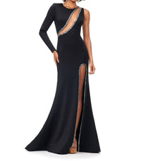 Ashleylauren - One Sleeve Jersey Gown
