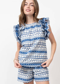 Ivy Jane - Eyelet Cap Sleeve Top