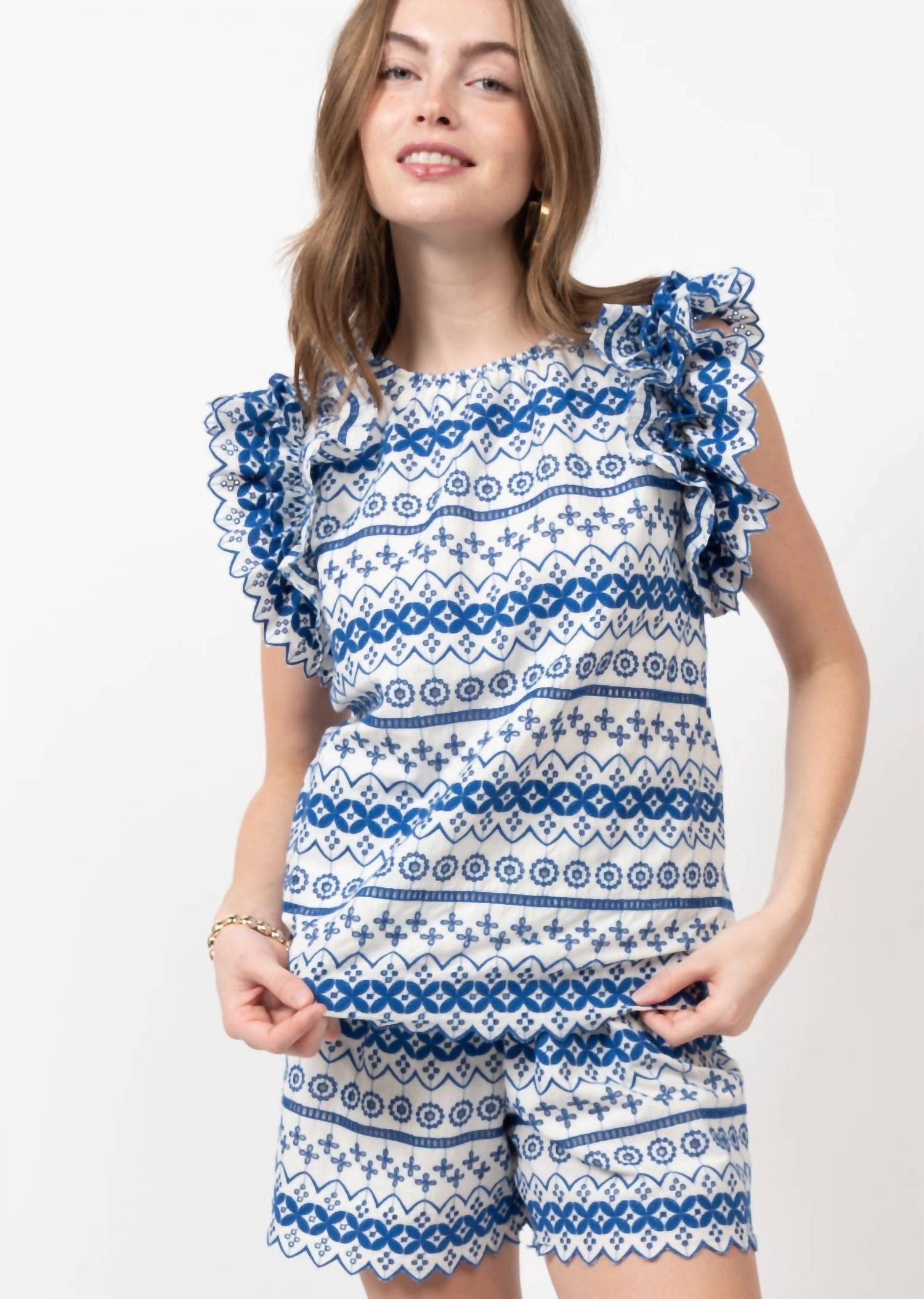 Ivy Jane - Eyelet Cap Sleeve Top