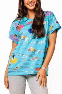 Queen Of Sparkles - Dogs On Tubes Swimming Tee