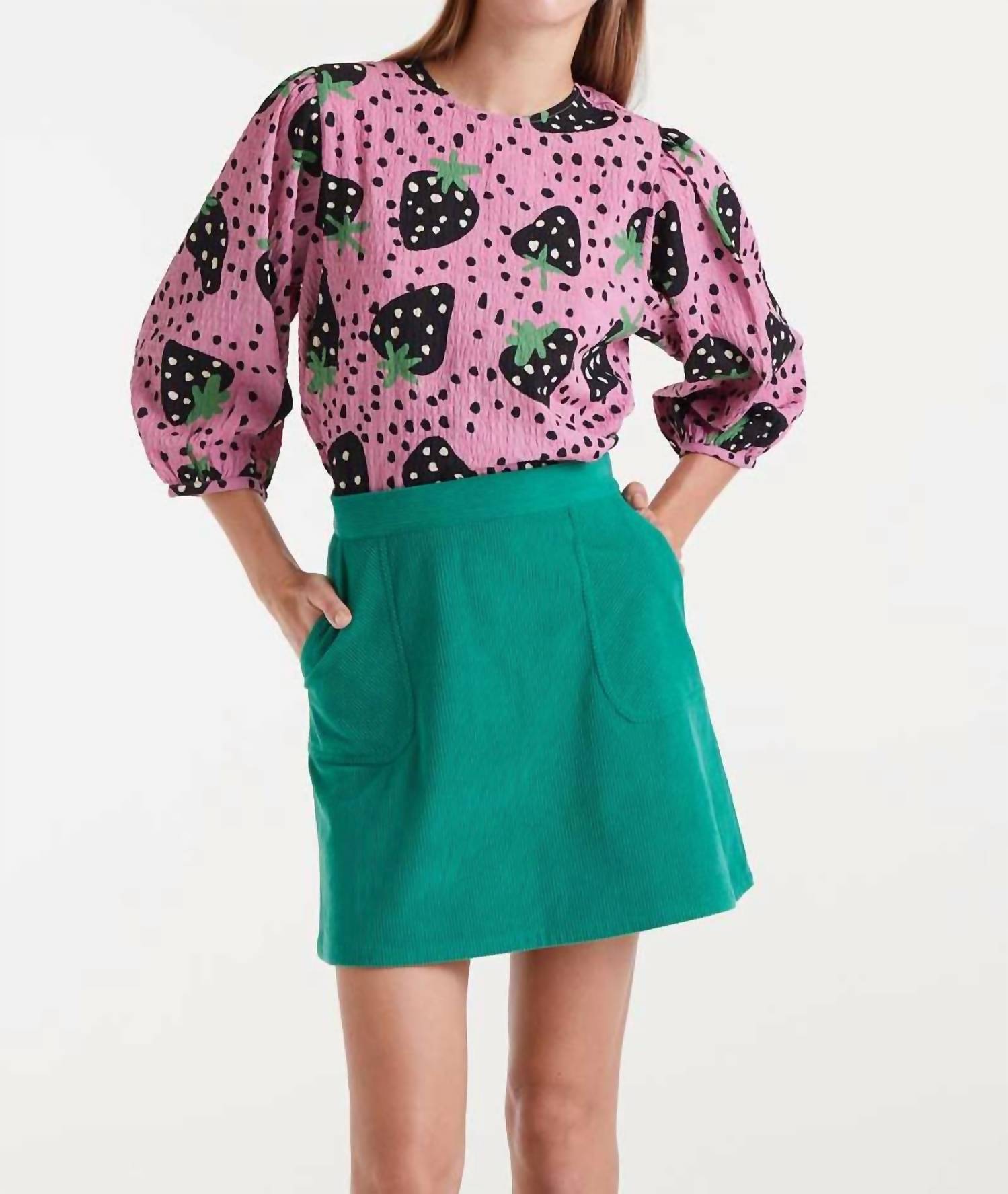 Compania Fantastica - Strawberry Polka Dot Blouse