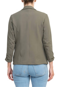 Philosophy - Shawl Collar Knit Crepe Blazer With Belt Pockets